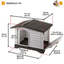 Ferplast Caseta Perros Exterior DOGVILLA 110, Caseta Perro, Lateral Abatible, Fondo con Drenaje, Base Aislante, Techo Desmontable, Rejilla de Ventilación, Plástico Reciclado, 111 x 84 x h 79 cm - 2