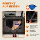 CADOCA® Hundebox faltbar Transportbox XXXL 101x70x70cm robust atmungsaktiv Transporttasche Auto Rückbank Haustiertransportbox Hundetragetasche Anthrazit - 4