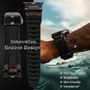 ULTIMAL Compatible with Apple Watch Straps Ultra 3/2/1 Series 11 10 9 8 7 6 5 4 SE SE2 SE3, Silicone Sport Durable Band for iWatch Strap 49mm 46mm 45mm 44mm (Black+Black) - 6