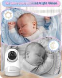 HelloBaby Baby Monitor,29-Hour Battery Life,Upgrade Baby Monitor with Camera and Night Vision,No Wifi,355°/120° Remote Pan Tilt Camera 2x Zoom, ECO Mode,2-way talk,Up to 1000ft,Temperature - 7