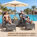 UDPATIO Lounge Möbel Outdoor Set 5-teilig mit Verstellbaren Sessel, Fußhocker und Couchtisch | Rattan Gartenmöbel | Balkonmöbel Kleiner Balkon | Wetterfest Terrassenmöbel | Dunkelgrau - 9