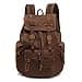 Autumndeer Zaino in Pelle Casual Unisex in Tela Con Borsa a Tracolla Esterna, Caffè, 27.9 x 16 x 41.9 cm - 1