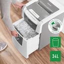 Leitz IQ Autofeed Small Office Micro Cut Paper Shredder P5, Automatic, 100 sheet, 34 Litre Bin Capacity, White, 80120000 - 4