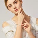 Bellitia Jewelry Bracciale Infinito Argento Placcato Oro Bianco con Zirconi CZ Delicato Classico Donna, Bracciale Tennis Donna Ragazza Bracciale, Regalo alla moda Donna 3mm, 18cm - 6