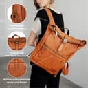 Berliner Bags Vintage Rucksack Utrecht aus Leder, Fahrradrucksack mit Laptopfach für Damen und Herren (M, Cognac) - 5