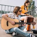 Donner Chitarra acustica 3/4 per principianti, set di chitarre acustiche per adulti, dreadnought da 36 pollici, con 6 tasche, colore naturale - 6