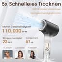 Föhn mit Diffusor, 400 Millionen Plasma Fön, Ionen Haartrockner, 110000 U/min Bürstenloser Motor Schnelles Trocknen Haarföhn, 57dB Geräuscharm Hair Dryer, Haarfön für Reise, Zuhause - 2