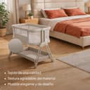 lionelo Luna Cuna de colecho portátil con colchon Cuna de Viaje Bebe co-Sleeping Desde recién Nacido hasta los 9 kg Altura e inclinación Regulables 4 Ruedas con Bloqueo ventilada - 2