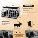 CADOCA® Hundetransportbox Aluminium Hundebox Kofferraum robust verschließbar trapezförmig XL 89x70x51cm Reisebox Autobox Tiertransportbox - 4