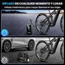 Inflador Ruedas Coche - Compresor Aire Portatil 150PSI con Linterna y Batería Recargable - para Coches, Motos, Bicicletas | Manómetro Digital | SOS Emergencia y Carga USB para Viajes Familiares - 9