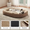 Pawk Orthopädisches Hundebett Mittelgroße Hunde, Vierseitiges Nackenrolle Kissen Hundebett Orthopädisch, Memory Foam Hundekorb Wasserdicht rutschfest, Hundebetten Abnehmbar und Waschbar - 7