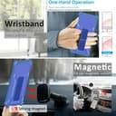 Aroepurt Case Compatible for Realme GT Neo6 Phone Case Cover [with Tempered Glass Screen Protector] Hybrid Case [Folding Support Magnetic] [Frosted anti-fingerprint] Blue - 4