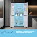 Fridgemaster MQ79394EB Freestanding American 4 Door Fridge Freezer 427L, Total No Frost, Inverter compressor, Black, 64.3D x 79.4W x 181.6H cm, E Rated - 6