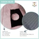 PATAM Cuccia Gatto, Cane Piccola Taglia, da Interno, Lavabile, Antiscivolo, Igloo Rosa - 5