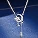 HinDaLi Collana Donna Ciondolo Luna e Stelle Collana in Argento 925 per Donna Bambina Ragazza Pendente Luna Crescente Zirconi Pendente Stella Cristalli Brillantini Gioielli - 4