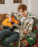 Donner Chitarra Acustica Kit 4/4 Chitarra Folk Cutaway 41 Pollice in Abete Mogano con Custodia Corde Plettri Capotasto Cinghia per Adulto Principiante Studente Sunburst - 6