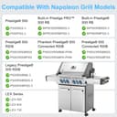 Adviace 56041 56040 Cast Iron Reversible Griddle for Napoleon Grills, 2-Sided Grill Griddle for Napoleon Prestige 500 Prestige Pro 500 Built-in Lex 485 605 730 Series Grills - 2
