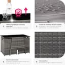 tectake® Conjunto Jardín Exterior de Ratán y Aluminio, Muebles Jardín Exterior Resistente a la Intemperie, 2 Sillas con Cojines, Mesa Cristal, Apilable, Fundas Extraíbles - Gris - 5