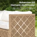 PHI VILLA Rattan Gartenmöbel Set Balkonmöbel 6 Personen, Lounge Möbel Outdoor Gartenlounge Gartensofa mit 1 Chaise Longue, 1 Zweisitzer-Sofa, 1 Ottomane, 1 Einzelsofa und 1 Couchtisch, Beige - 3