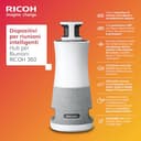 Ricoh 360 Meeting Hub - 3-in-1, 360°, Plug-and-Play Conference Camera/microfono/altoparlante, 1920x1080, 3.6m/6m gamma di pickup video/audio, 8Wx3 altoparlanti - 3