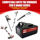 Batería de 4800 mAh para soplador de hojas inalámbrico VonHaus 20V Max de iones de litio G, cortasetos de poste, cortasetos, compatible con ‎Model 15/067, 15/068, ‎2515200, 2500265-UKCHILD - 2