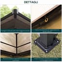Outsunny Gazebo da Esterno 3x3.6m in Alluminio con Zanzariera e Tetto in Policarbonato, Tendone da Giardino in Poliestere - 5