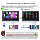 iFreGo Doppel Din Autoradio mit Wireless CarPlay & Wireless Android Auto, Autoradio Bluetooth, Autoradio mit Navi 7 Zoll Bildschirm,RDS/AM/FM Radio,GPS,7 LED Farben,Mirror Link,USB,Ladefunktion - 2