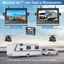 VASTEND Retrocamera Auto Wireless Solare, Magnetica Telecamera Retromarcia con 10000mAh Batteria Ricaricabile, 7 Pollici 1080P Monitor, 170° Grand Angolare, per Camion, Auto, Roulotte - 4