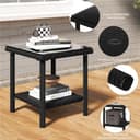 Yaheetech Set di 5 Mobili da Giardino in Rattan PE Mobili da Balcone con 2 Poltrone 2 Poggiapiedi 1 Tavolino in Vetro per Esterno Patio Terrazza Nero/Beige - 6