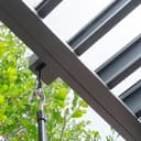 PRIMEYARD Pergola 3x3 m Pfosten und Lamellendach aus Stahl - anthrazitfarbene Terrassenüberdachung - 8