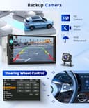 DAB Double Din Car Stereo with Apple Carplay Wireless Android Auto, Hodozzy 7" HD IPS Touchscreen 2 Din Car Radio with Bluetooth 5.2 EQ FM SWC Reversing Camera+USB/TF Card/Aux Ports+Frame - 5