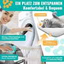 LOVPET® Trasportino per Cani Pieghevole - Box incl. Borsa per Il Trasporto e Ciotola - Per Cani e Gatti - Casetta per Il Trasporto di Animali Domestici, Grigio Chiaro, XL - 7