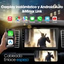 Haudio 2 DIN Coche Radio con Apple Carplay Inalámbrico & Android Auto, 9 Pulgadas IPS Pantalla con Trasera Cámara, GPS, Mirror Link, Radio SWC/Am/FM Adecuada Mayoría Coches 4+64GB(Actualizar CPU) - 2