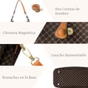 VARLIVOO Bolsos de Mujer Pequeños — Bolso Bandolera Cuero PU con Doble Correa, Elegante Bolsas Mujeres para Trabajo, Viaje y Citas (Amarillo Marrón) - 5