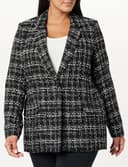 The Drop Blazer da Donna, Blake, Lungo, in Bouclé Nero, L - 5