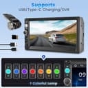 Rimoody Wireless Carplay Double Din Car Stereo, 7 Inch Touchscreen 2 Din Car Radio Head Unit with Android Auto Mirror Link, Bluetooth, FM, EQ SWC/USB/TF/AUX/UI Remote Control + Backup Camera - 6