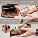 Lavalen Carteras para Hombre Piel - Monedero con Estilo - Cartera Hombre Hecha a Mano Cuero Auténtico - Billeteras con RFID - La Cartera Cómoda - Wallets for Men - Regalos Originales. - 3