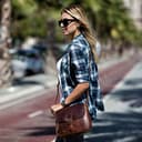 SID & VAIN® borsa a spalla vera pelle vintage YALE tracolla donna marrone prodotto artigianale - 2