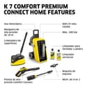 Kärcher hidrolimpiadora K 7 Comfort Premium Connect Home, presión: máx. 180 Bar, caudal: 600 l/h, área: 60 m²/h, Manguera de Alta presión, Tambor para Manguera, Control Mediante App, Home Kit - 11