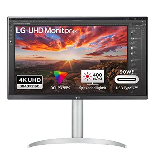 LG 4K UHD Monitor 27UP85NP-W.BEU 68,4 cm - 27 Zoll, IPS-Panel, AMD FreeSync, VESA DisplayHDR 400, schwarz weiß, 400 cd/m², Schwarz/Weiß