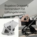 Bugaboo Dragonfly Sonnendach mit Lüftungsfenstern, ausziehbar für zusätzlichen und optimalen Sonnenschutz, wasserabweisend, Misty Grey - 2