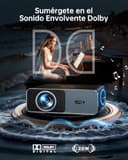 Proyector 4K【App Oficial Integrada/Dolby】 1000ANSI Smart Proyector Compatible con Netflix AI Auto Auto/Keystone, Proyector1080P Nativo WiFi 6 Bidireccional BT5.2 Zoom 50% para Cine en Casa/Exterior - 3