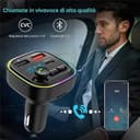 Trasmettitore FM Bluetooth 5.3 per Auto, Adattatore Audio Radio, QC3.0 Wireless Kit MP3, 2 porte USB e 1 Type-c, Chiamata Vivavoce, Supporta USB/TF/micro SD - 5