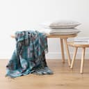 Merino Wool Throw Turquoise Marta, 130 x 190cm, Made in Europe, With Fringes - 3