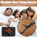 Beflourish Wanduhr Ohne Tickgeräus Holz Modern Wanduhren für Büro, Wohnzimmer, Küche, Schule Kinderzimmer (40cm) - 2
