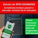 Cocoono Geldbörse aus Echtleder mit RFID-Schutz – Klassisches Portemonnaie/Geldbeutel Herren mit Münzfach, Reißverschlussfach & Kartenfächern – Robustes Leder Portmonee Herren in (Schwarz, 12cm) - 6