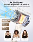 Haokoo Asciugacapelli Ionico Alta Velocità 150.000 RPM - Phon Capelli Professionale Leggero 365g, Asciugatura Rapida con Termo-controllo, 8 Temperature con Diffusore, Casa e Viaggio - 2