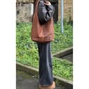 Lusso in pelle Aurora Quilted Suede Hobo Bag, Handmade Shoulder Bag for Women, Soft Leather Tote, Elegant Everyday Purse (Dark Tan) - 2