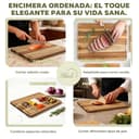 Ribech Set de Tablas de Cortar 3 Piezas de Madera de Acacia Sólida con Soporte | 40x30cm 33x24cm 26x18cm | Tablas de 2cm de Grosor con Surco - 5