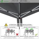 VOUNOT 3m x 3m Pop Up Gazebo with Sides & 4 Weight Bags & Carry Bag, Marquee Garden Party Tent Outdoor, Grey - 3
